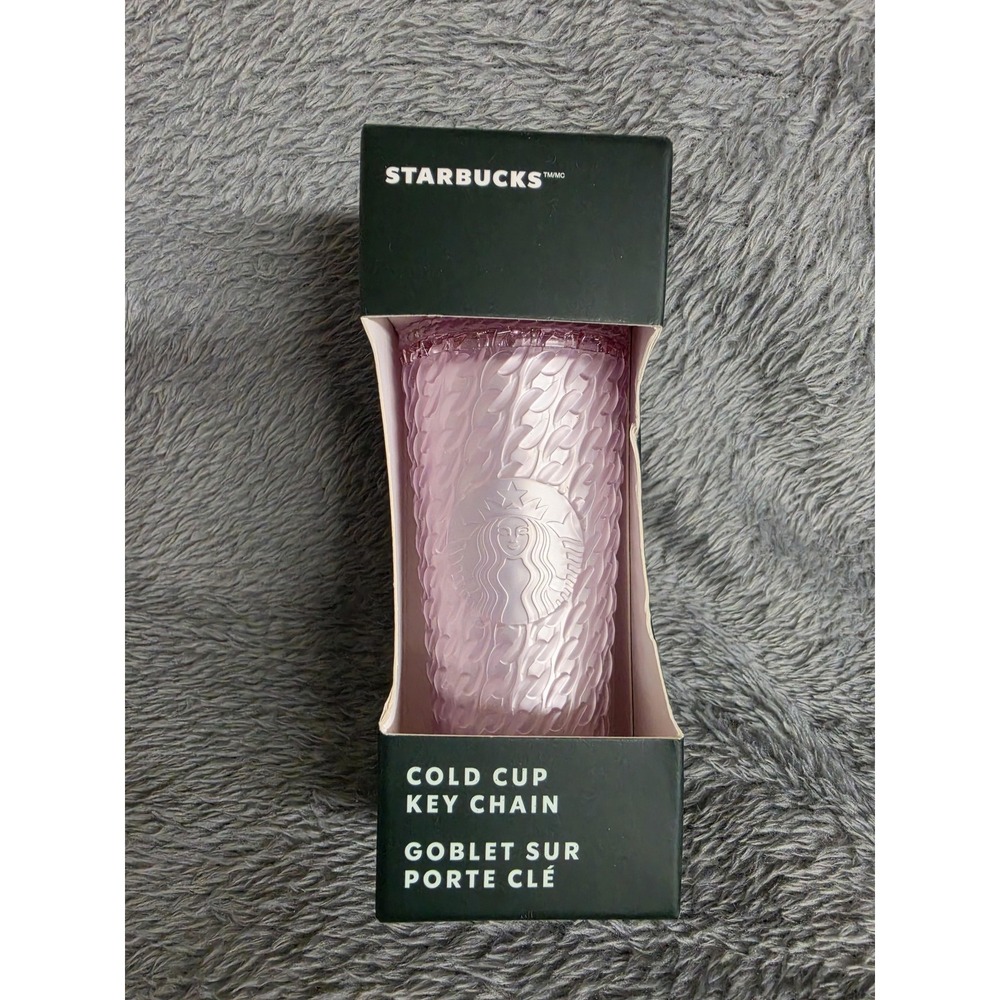 Starbucks Pink Textured Cold Cup Key Chain Mini Tumbler 2024 New Collectible